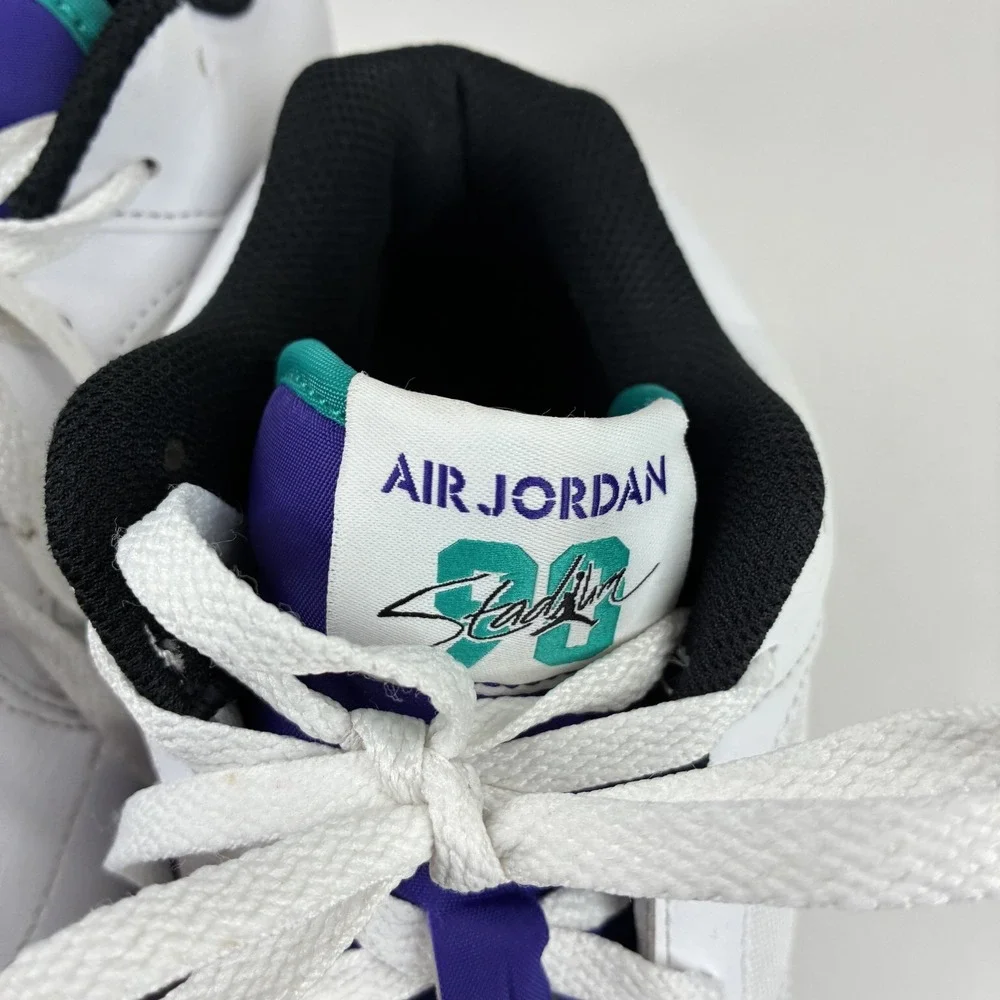 Jordan Brand Stadium 90 Low TD Men's 10.5 White Grape Football Cleats HQ0210-105